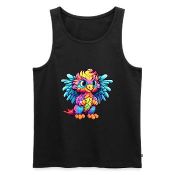 Griffon Aquarelle Colorée Dessin Animé Kawaii Animal - Débardeur bio Premium Homme - noir - Devant - Michal (187cm)