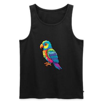 Oiseau Aquarelle Colorée Dessin Animé Kawaii Animal - Débardeur bio Premium Homme - noir - Devant - Michal (187cm)
