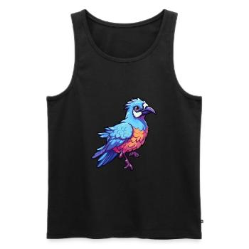 Blue Jay Colorful Watercolor Cartoon Kawaii Animal - Men's Premium Organic Tank Top - black - Front - AI Model Male 178 light (178cm)