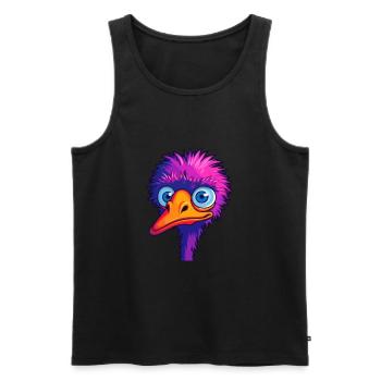 Strauß buntes Aquarell Cartoon Kawaii Tier - Männer Premium Bio Tank Top - Schwarz - Vorne - Michal (187cm)