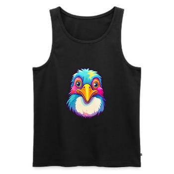 Penguin Colorful Watercolor Cartoon Kawaii Animal - Men's Premium Organic Tank Top - black - Front - Michal (187cm)