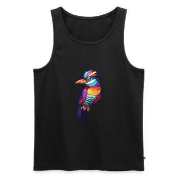 Specht bunte Aquarell-Karikatur Kawaii Anim - Männer Premium Bio Tank Top - Schwarz - Vorne - Michal (187cm)