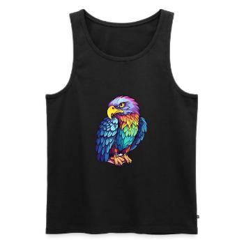 Eagle Colorful Watercolor Cartoon Kawaii Animal - Men's Premium Organic Tank Top - black - Front - AI Model Male 178 light (178cm)