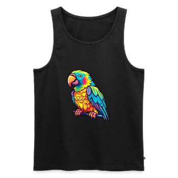 Papagei buntes Aquarell Cartoon Kawaii Tier - Männer Premium Bio Tank Top - Schwarz - Vorne - Michal (187cm)