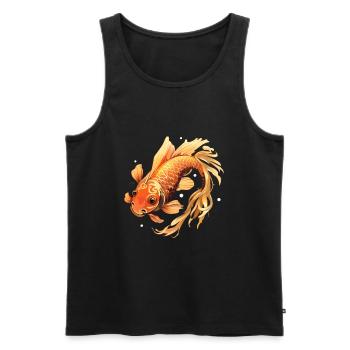 Koi Fish Japanese Carp Pond - Débardeur bio Premium Homme - noir - Devant - AI Model Male 178 light (178cm)