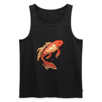 Koi Fish Japanese Carp Pond - Débardeur bio Premium Homme - noir - Devant - AI Model Male 178 light (178cm)