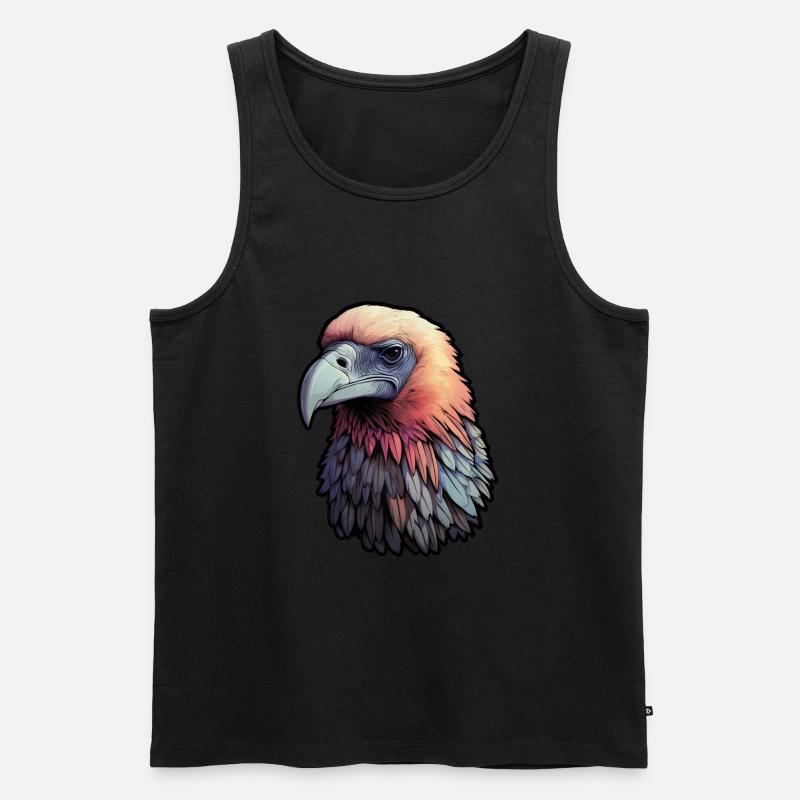 Geier Kopf - Männer Premium Bio Tank Top - Schwarz