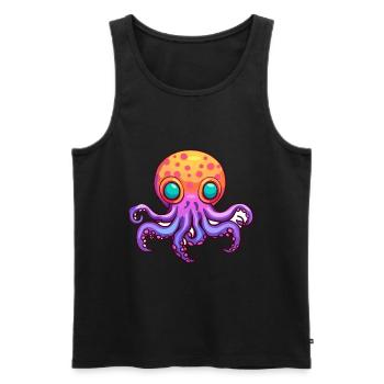 Oktopus Buntes Aquarell Cartoon Kawaii Tier - Männer Premium Bio Tank Top - Schwarz - Vorne - Michal (187cm)