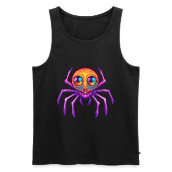Araignée Aquarelle Colorée Dessin Animé Kawaii Animal - Débardeur bio Premium Homme - noir - Devant - AI Model Male 178 light (178cm)