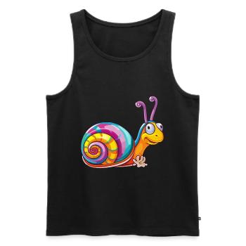 Schnecke bunte Aquarell-Karikatur Kawaii-Tier - Männer Premium Bio Tank Top - Schwarz - Vorne - AI Model Male 178 light (178cm)