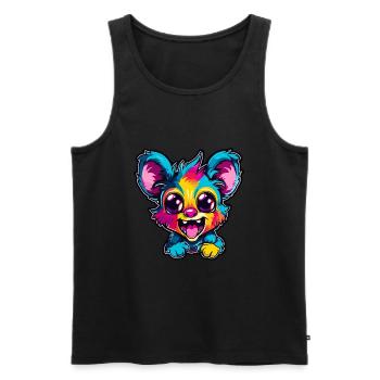 Aye Aye Bunte Aquarell-Karikatur Kawaii-Tier - Männer Premium Bio Tank Top - Schwarz - Vorne - AI Model Male 178 light (178cm)