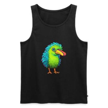 Kiwi Buntes Aquarell Cartoon Kawaii Tier - Männer Premium Bio Tank Top - Schwarz - Vorne - Michal (187cm)