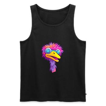 Strauß buntes Aquarell Cartoon Kawaii Tier - Männer Premium Bio Tank Top - Schwarz - Vorne - Michal (187cm)