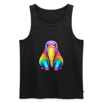 Morse aquarelle colorée dessin animé Kawaii Animal - Débardeur bio Premium Homme - noir - Devant - Michal (187cm)