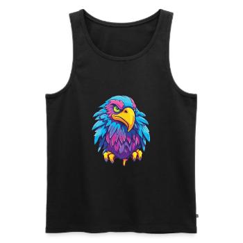 Eagle Colorful Watercolor Cartoon Kawaii Animal - Men's Premium Organic Tank Top - black - Front - AI Model Male 178 light (178cm)