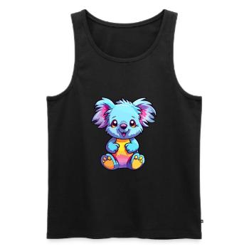 Koala Buntes Aquarell Cartoon Kawaii Tier - Männer Premium Bio Tank Top - Schwarz - Vorne - AI Model Male 178 light (178cm)