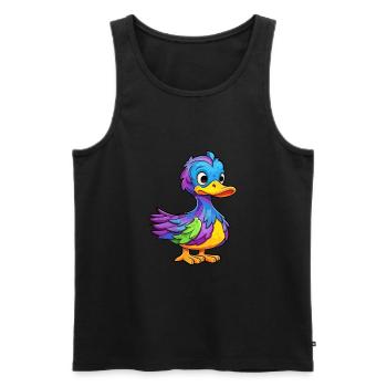 Ente buntes Aquarell Cartoon Kawaii Tier - Männer Premium Bio Tank Top - Schwarz - Vorne - AI Model Male 178 light (178cm)