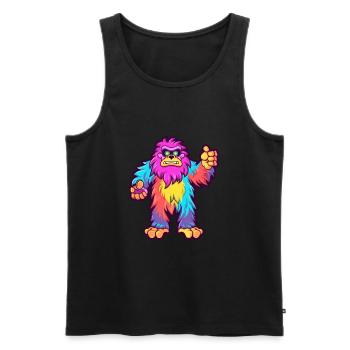 Bigfoot Buntes Aquarell Cartoon Kawaii Tier - Männer Premium Bio Tank Top - Schwarz - Vorne - Michal (187cm)