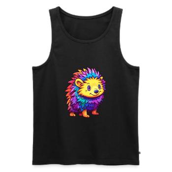 Igel Buntes Aquarell Cartoon Kawaii Tier - Männer Premium Bio Tank Top - Schwarz - Vorne - AI Model Male 178 light (178cm)