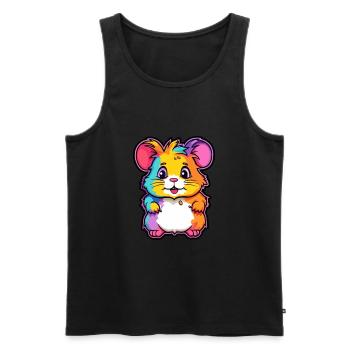 Hamster Buntes Aquarell Cartoon Kawaii Tier - Männer Premium Bio Tank Top - Schwarz - Vorne - Michal (187cm)