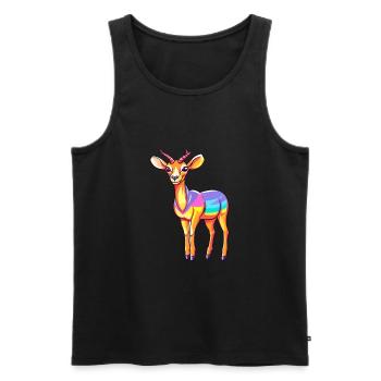 Impala Buntes Aquarell Cartoon Kawaii Tier - Männer Premium Bio Tank Top - Schwarz - Vorne - Michal (187cm)