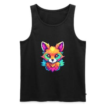 Fuchs Buntes Aquarell Cartoon Kawaii Tier - Männer Premium Bio Tank Top - Schwarz - Vorne - AI Model Male 178 light (178cm)