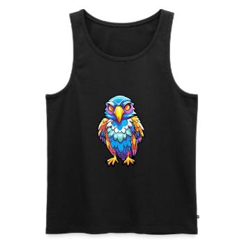 Falcon Colorful Watercolor Cartoon Kawaii Animal - Men's Premium Organic Tank Top - black - Front - Michal (187cm)