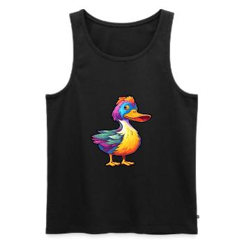 Ente buntes Aquarell Cartoon Kawaii Tier - Männer Premium Bio Tank Top - Schwarz - Vorne - AI Model Male 178 light (178cm)
