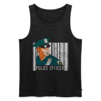 Policeman Blue Light Crime Scene Chase - Men's Premium Organic Tank Top - black - Front - Michal (187cm)