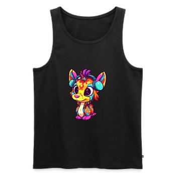 Bongo Buntes Aquarell Cartoon Kawaii Tier - Männer Premium Bio Tank Top - Schwarz - Vorne - Michal (187cm)