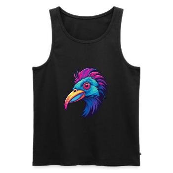 Casoar Aquarelle Colorée Dessin Animé Kawaii Anima - Débardeur bio Premium Homme - noir - Devant - Michal (187cm)