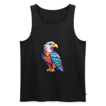 Weißkopfseeadler Bunte Aquarell-Karikatur Kawaii Anim - Männer Premium Bio Tank Top - Schwarz - Vorne - Michal (187cm)
