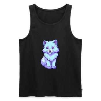 Arktischer Wolf Bunte Aquarell-Karikatur Kawaii Ani - Männer Premium Bio Tank Top - Schwarz - Vorne - AI Model Male 178 light (178cm)