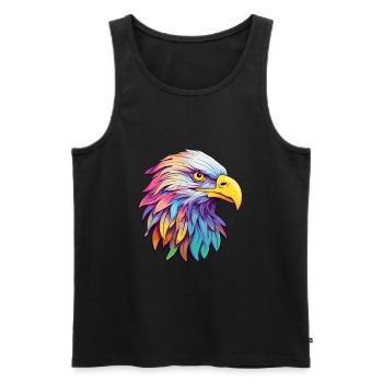 Eagle Colorful Watercolor Cartoon Kawaii Animal - Men's Premium Organic Tank Top - black - Front - AI Model Male 178 light (178cm)