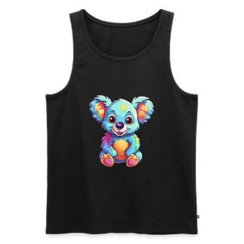 Koala Buntes Aquarell Cartoon Kawaii Tier - Männer Premium Bio Tank Top - Schwarz - Vorne - AI Model Male 178 light (178cm)