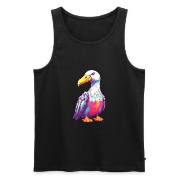 Albatros Bunte Aquarell-Karikatur Kawaii Anima - Männer Premium Bio Tank Top - Schwarz - Vorne - AI Model Male 178 light (178cm)