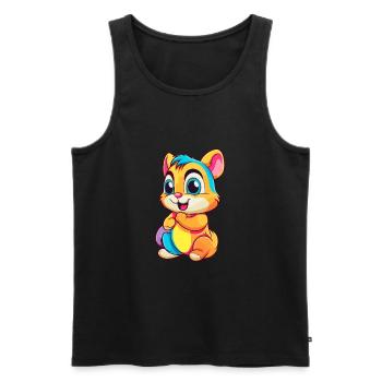 Chipmunk Colorful Watercolor Cartoon Kawaii Animal - Men's Premium Organic Tank Top - black - Front - AI Model Male 178 light (178cm)