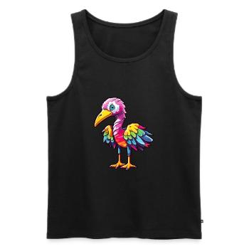 Kranich buntes Aquarell Karikatur Kawaii Tier - Männer Premium Bio Tank Top - Schwarz - Vorne - Michal (187cm)