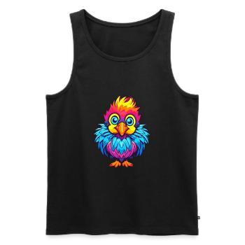 Huhn buntes Aquarell Cartoon Kawaii Tier - Männer Premium Bio Tank Top - Schwarz - Vorne - Michal (187cm)