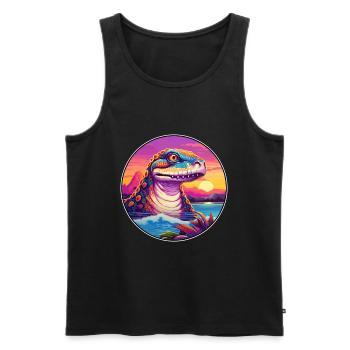 Anaconda Colorful Watercolor Cartoon Kawaii Animal - Men's Premium Organic Tank Top - black - Front - AI Model Male 178 light (178cm)