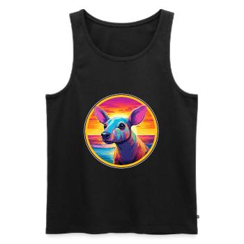 Aardvark Colorful Watercolor Cartoon Kawaii Animal - Men's Premium Organic Tank Top - black - Front - Michal (187cm)