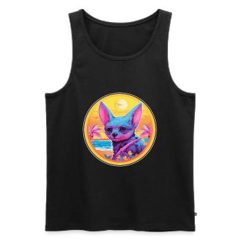 Fledermaus buntes Aquarell Cartoon Kawaii Tier - Männer Premium Bio Tank Top - Schwarz - Vorne - AI Model Male 178 light (178cm)