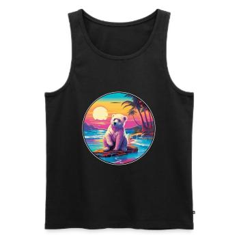 Bear Colorful Watercolor Cartoon Kawaii Animal - Men's Premium Organic Tank Top - black - Front - AI Model Male 178 light (178cm)