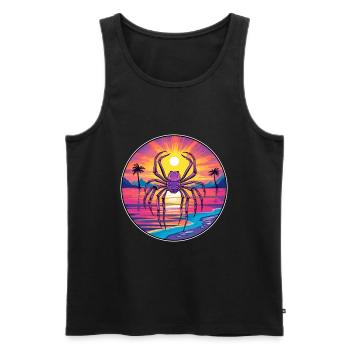 Spinne buntes Aquarell Cartoon Kawaii Tier - Männer Premium Bio Tank Top - Schwarz - Vorne - AI Model Male 178 light (178cm)