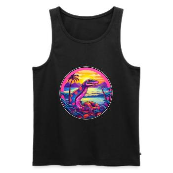 Schlange bunte Aquarell-Karikatur Kawaii-Tier - Männer Premium Bio Tank Top - Schwarz - Vorne - Michal (187cm)