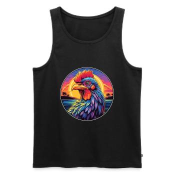 Huhn buntes Aquarell Cartoon Kawaii Tier - Männer Premium Bio Tank Top - Schwarz - Vorne - Michal (187cm)