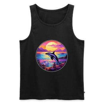 Orca Buntes Aquarell Cartoon Kawaii Tier - Männer Premium Bio Tank Top - Schwarz - Vorne - Michal (187cm)