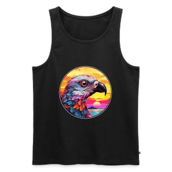 Cuckoo Colorful Watercolor Cartoon Kawaii Animal - Men's Premium Organic Tank Top - black - Front - Michal (187cm)