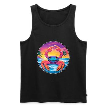 Crab Colorful Watercolor Cartoon Kawaii Animal - Men's Premium Organic Tank Top - black - Front - Michal (187cm)