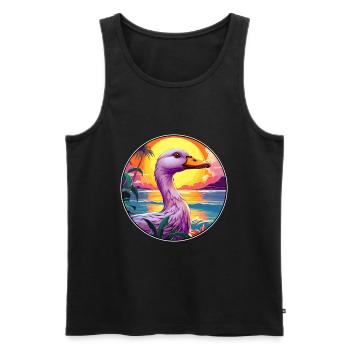 Ente buntes Aquarell Cartoon Kawaii Tier - Männer Premium Bio Tank Top - Schwarz - Vorne - AI Model Male 178 light (178cm)